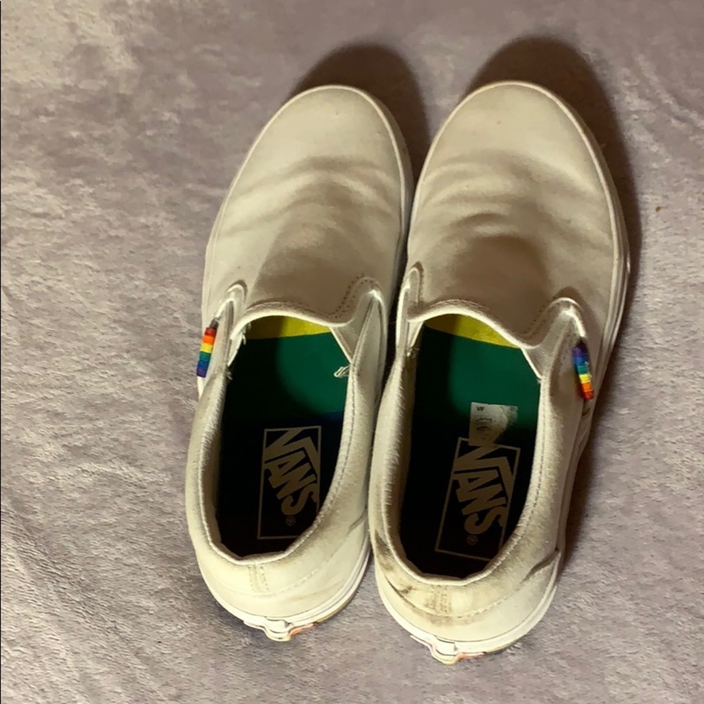 Rainbow slip on vans